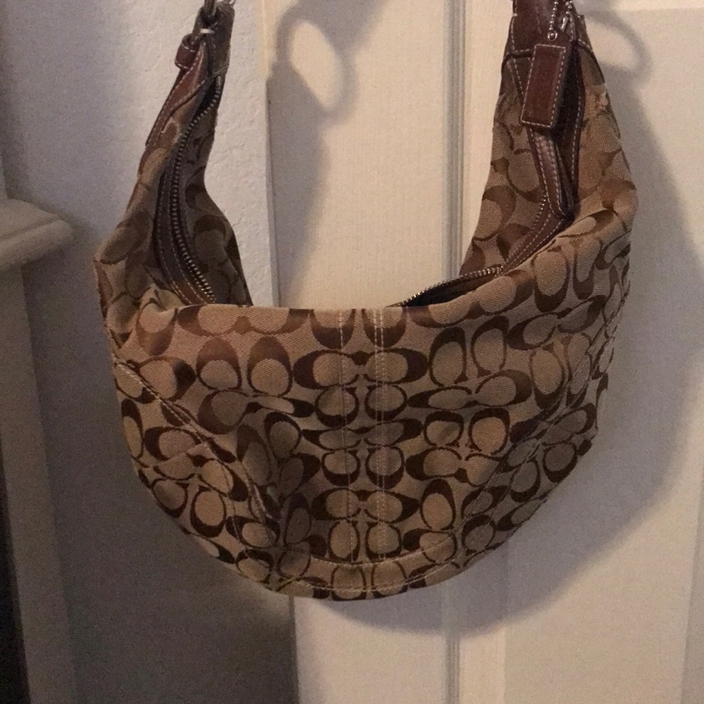Monogram Brown Coach Hobo Bag